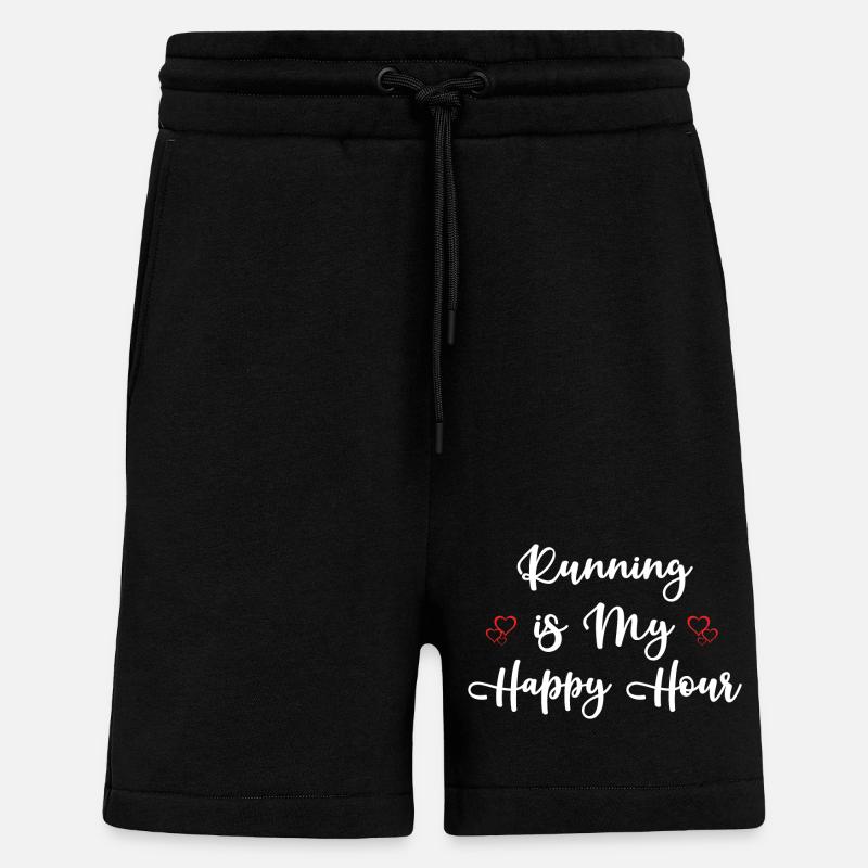 Courir est mon Happy Hour - Short bio décontracté fabriqué en UE - SOLID BLACK