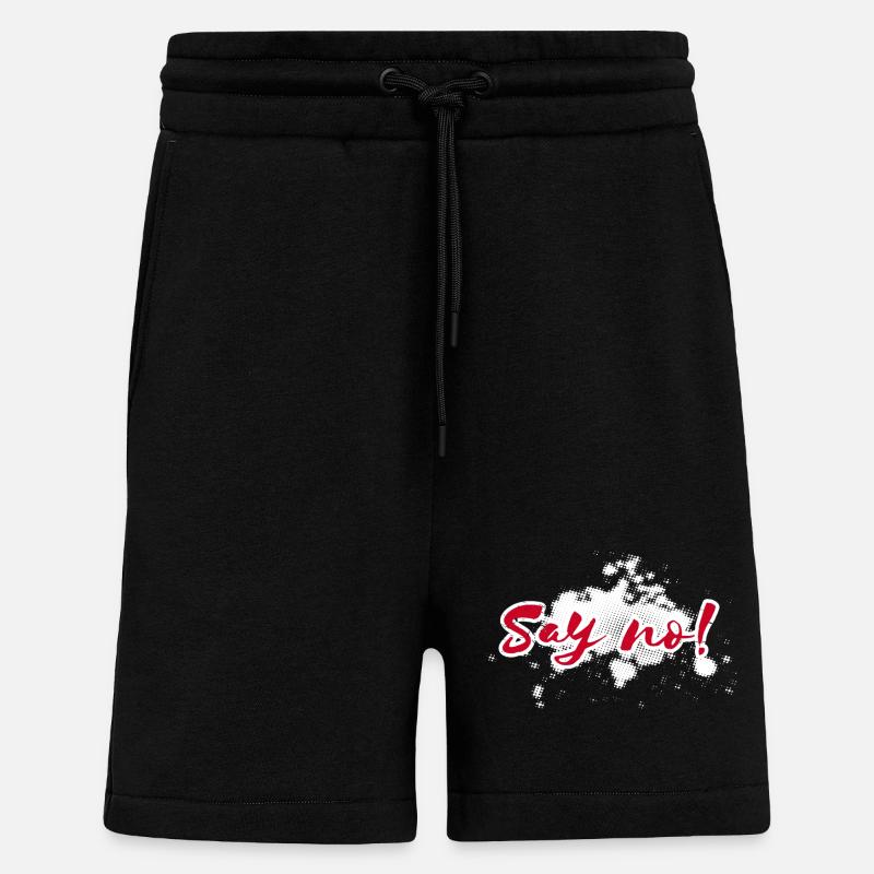 Dites Pas de lettrage - Short bio décontracté fabriqué en UE - SOLID BLACK