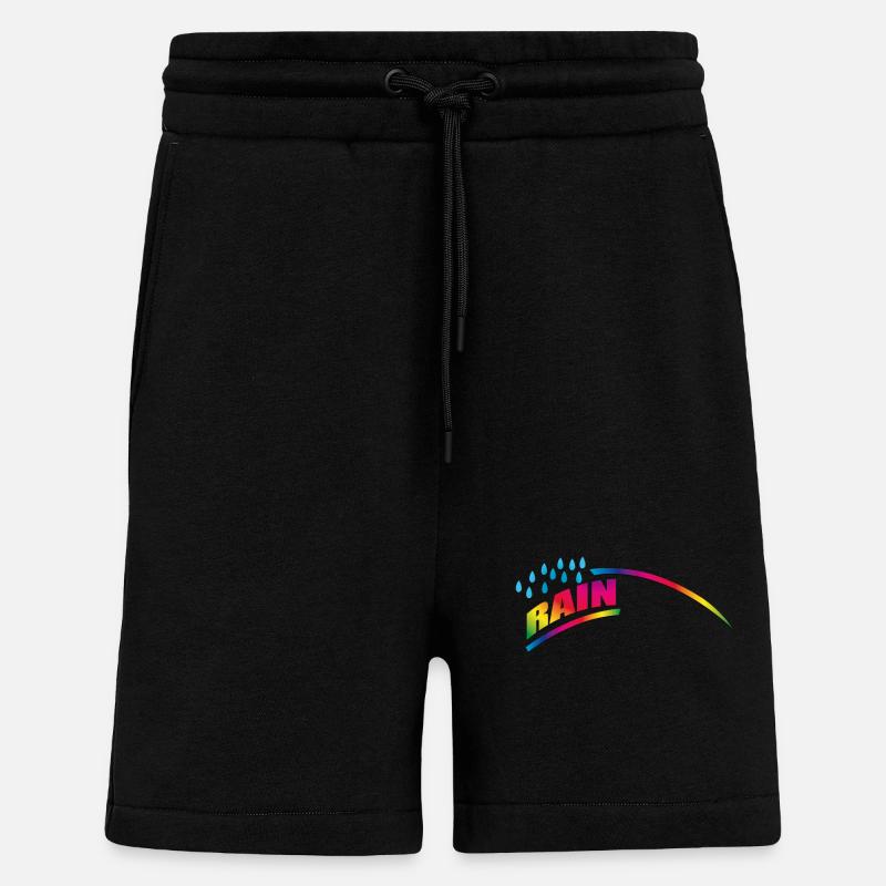 RAINdrops or Rainbow | Rainbow - Shorts - made by SPREAD - SOLID BLACK