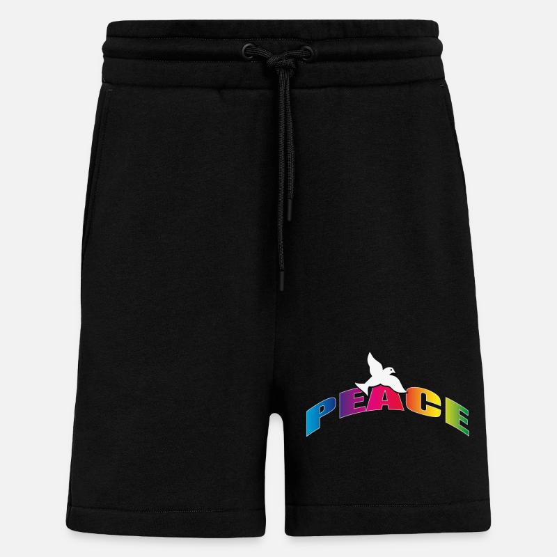 Peace mit Taube Regenbogenfarben - Shorts - made by SPREAD - SOLID BLACK