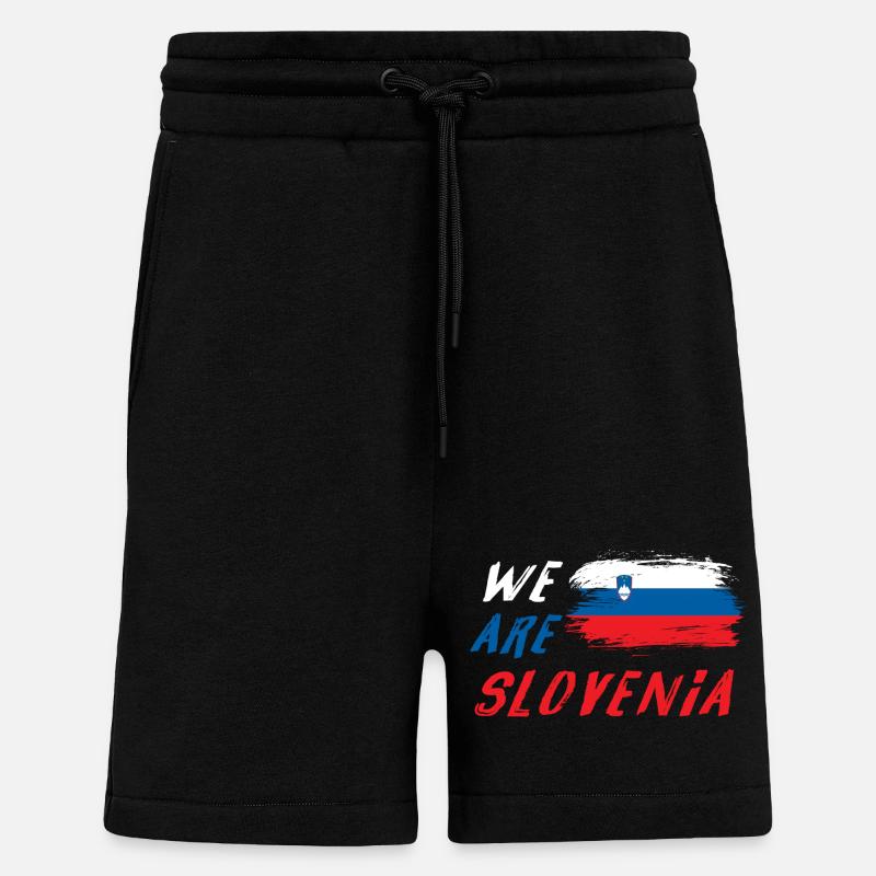 Nous sommes la Slovénie - Short bio décontracté fabriqué en UE - SOLID BLACK