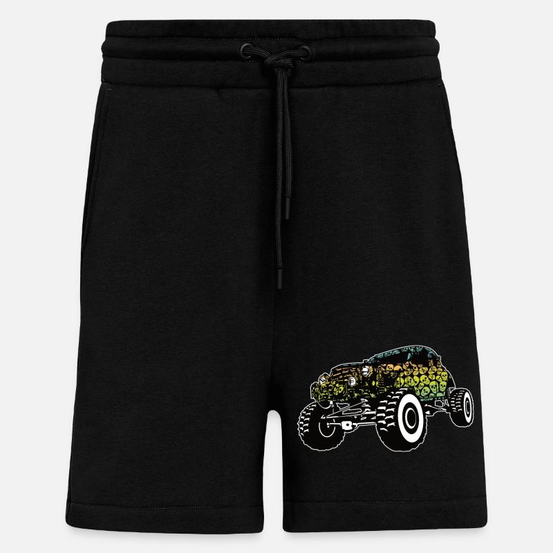 Monster Truck Skull Gradient - Shorts - made by SPREAD - SOLID BLACK