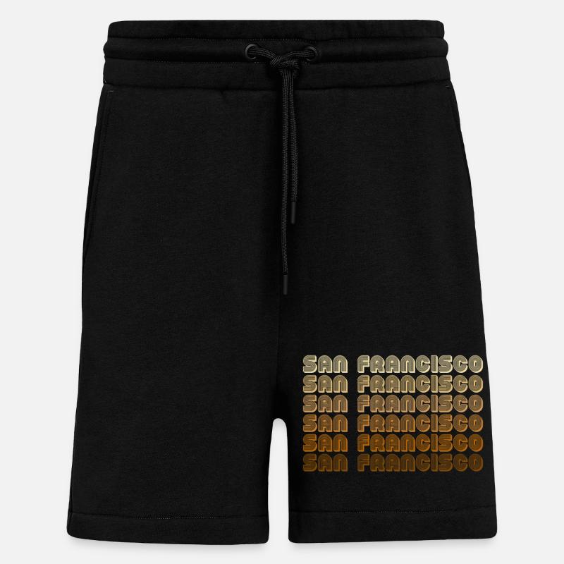 San Francisco Gradient Repeats - Shorts - made by SPREAD - SOLID BLACK
