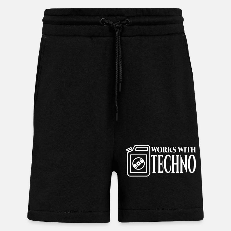 Techno Carburant - Short bio décontracté fabriqué en UE - SOLID BLACK