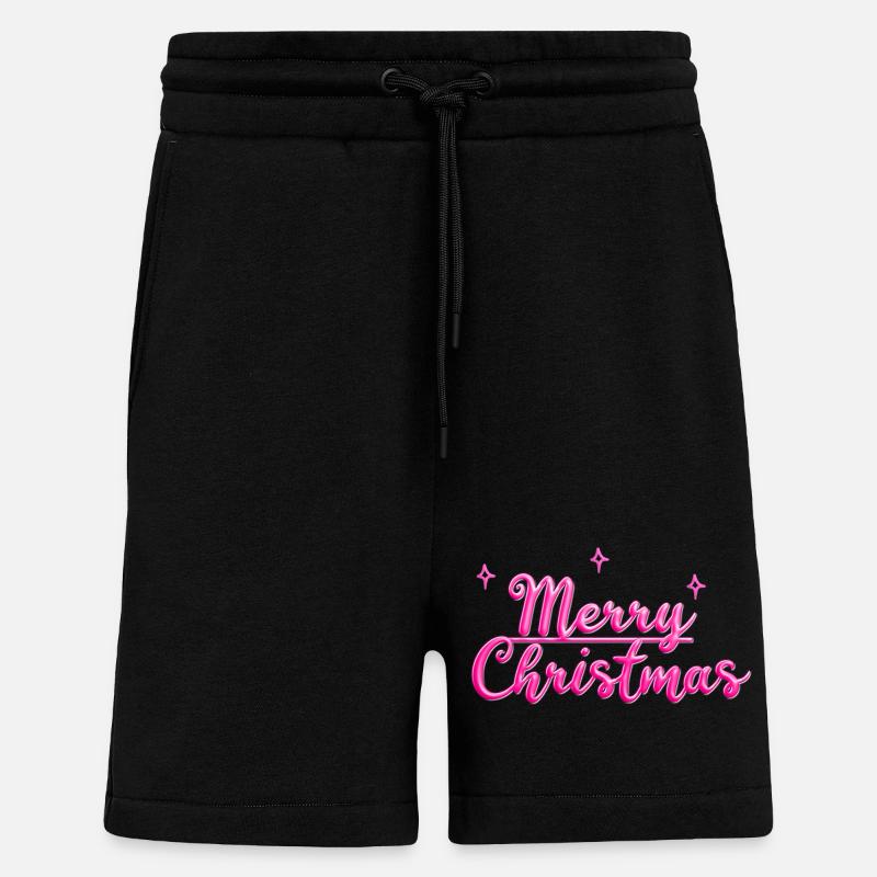 Joyeux Noël Néon Rose - Short bio décontracté fabriqué en UE - SOLID BLACK