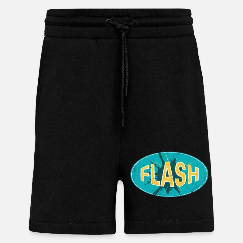 FLASH EMBLEM - Shorts - made by SPREAD - SOLID BLACK