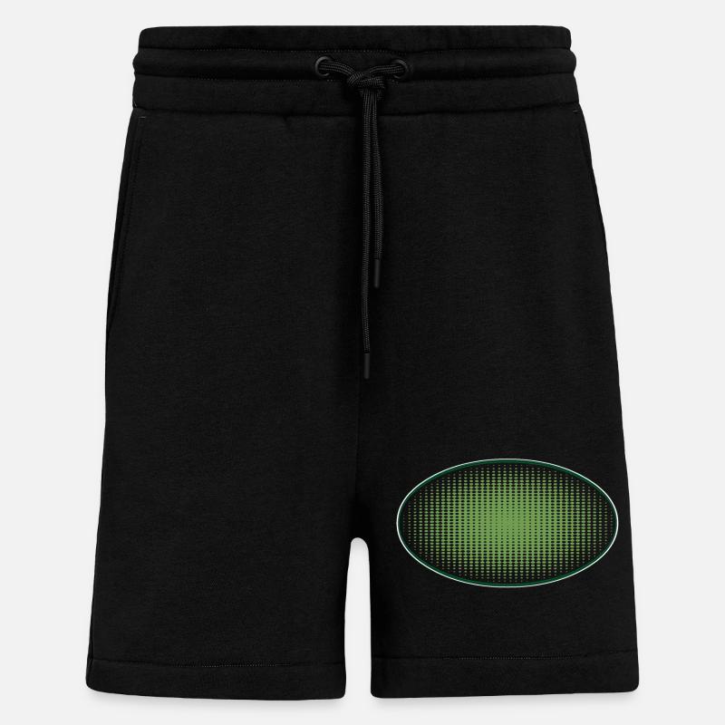 Points verts ovales, avec cadre - Short bio décontracté fabriqué en UE - SOLID BLACK