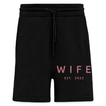 2023 Fiançailles Mariage Douche nuptiale - Short bio décontracté fabriqué en UE - SOLID BLACK - Devant
