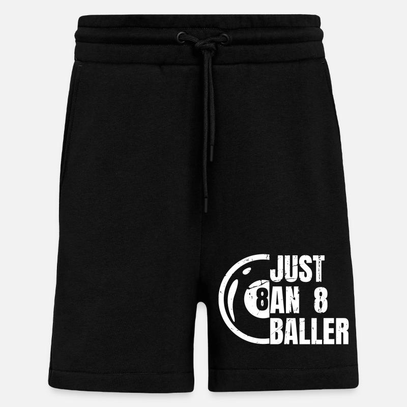 8 joueurs de billard - Short bio décontracté fabriqué en UE - SOLID BLACK
