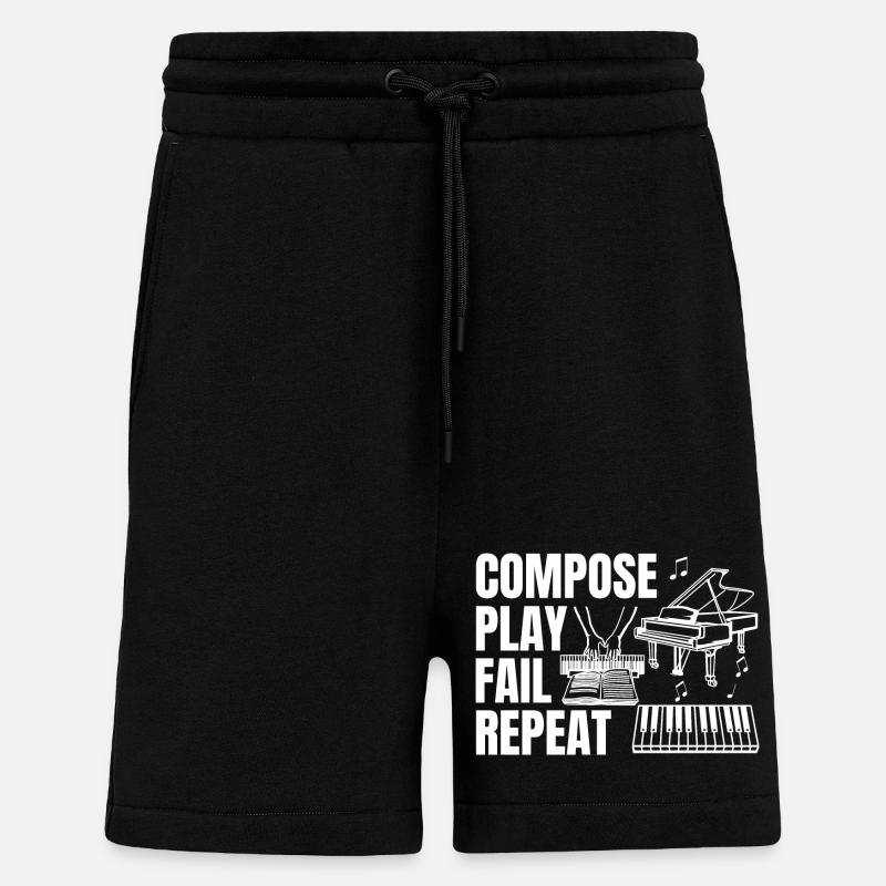 Composing Play Fail Repeat - Shorts - made by SPREAD - SOLID BLACK