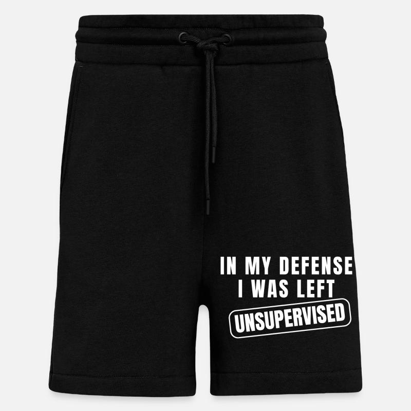 Left Unsupervised Defense Funny - Shorts - made by SPREAD - SOLID BLACK