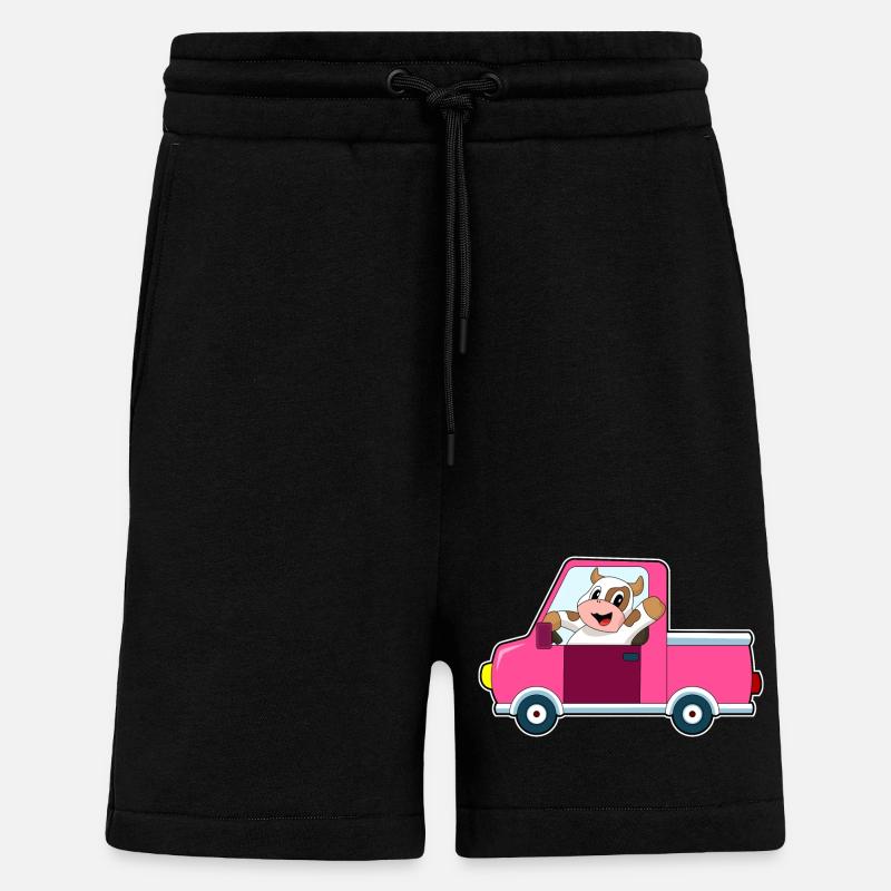 Voiture de vache - Short bio décontracté fabriqué en UE - SOLID BLACK