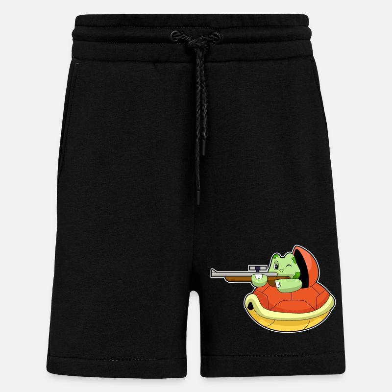 Fusil de sniper Turtle - Short bio décontracté fabriqué en UE - SOLID BLACK