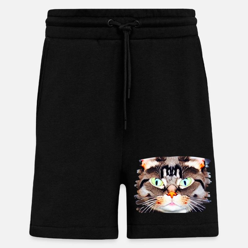 Neon Katzenblick Porträt - Shorts - made by SPREAD - SOLID BLACK