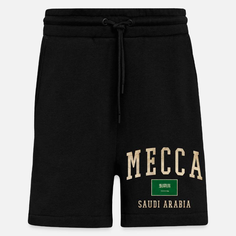 Mecca Saudisches Retro-Emblem - Shorts - made by SPREAD - SOLID BLACK