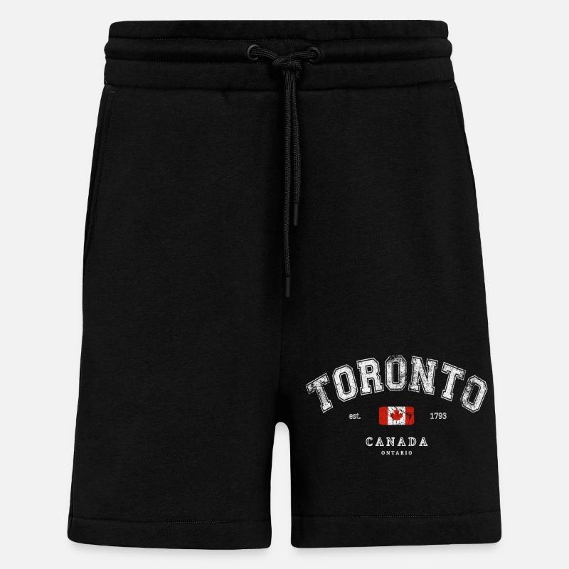 Toronto Canada - Short bio décontracté fabriqué en UE - SOLID BLACK