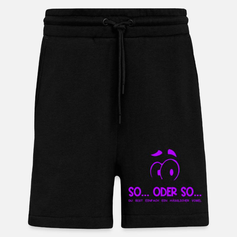 So...Oder So: Hässlicher Vogel - Lila - Shorts - made by SPREAD - SOLID BLACK