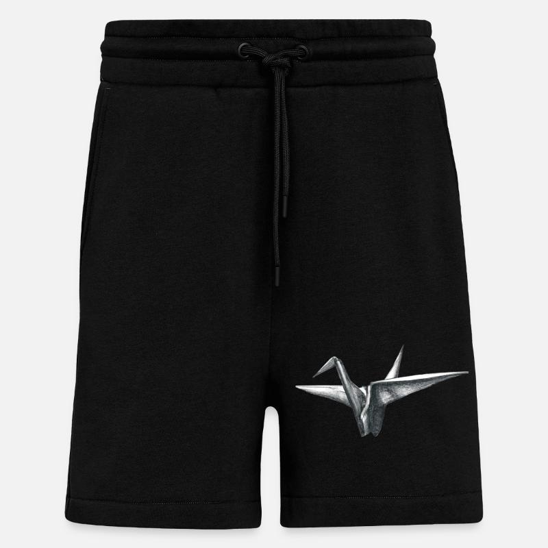 Origami Vogel Grau - Shorts - made by SPREAD - SOLID BLACK