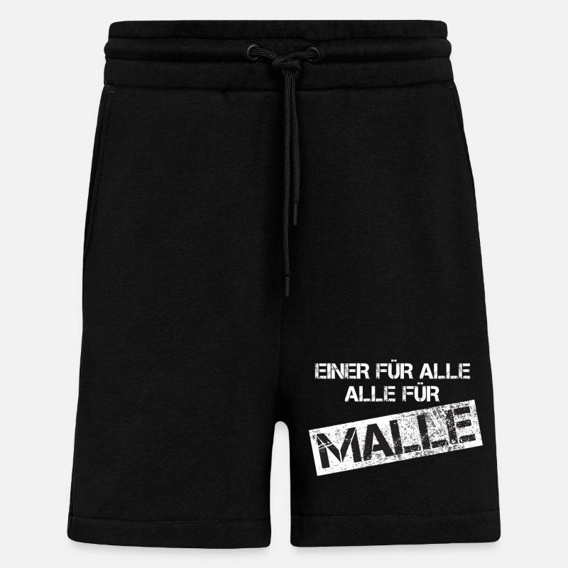 MALLE Slogan Grunge Stamp - Shorts - made by SPREAD - SOLID BLACK