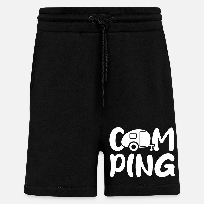 Camping Caravan Handschrift Comic Camper Wohnwagen - Shorts - made by SPREAD - SOLID BLACK