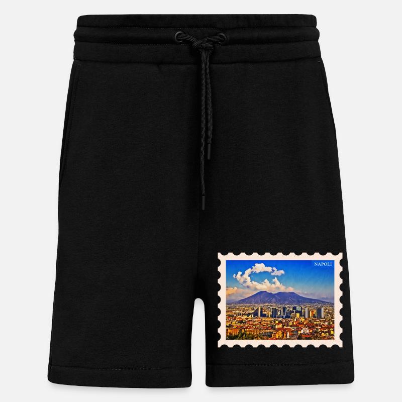 Silhouette de Naples Vesuvio - Short bio décontracté fabriqué en UE - SOLID BLACK