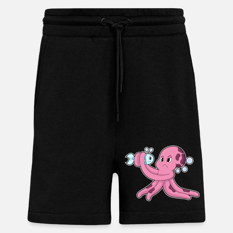 Poisson poulpe - Short bio décontracté fabriqué en UE - SOLID BLACK