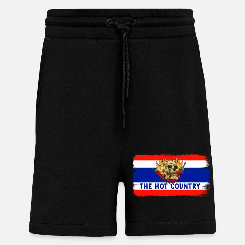 La Thaïlande, le pays chaud - Short bio décontracté fabriqué en UE - SOLID BLACK