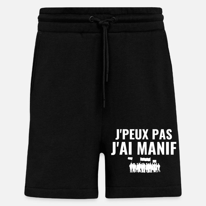réforme des retraites, manifestation - Short bio décontracté fabriqué en UE - SOLID BLACK