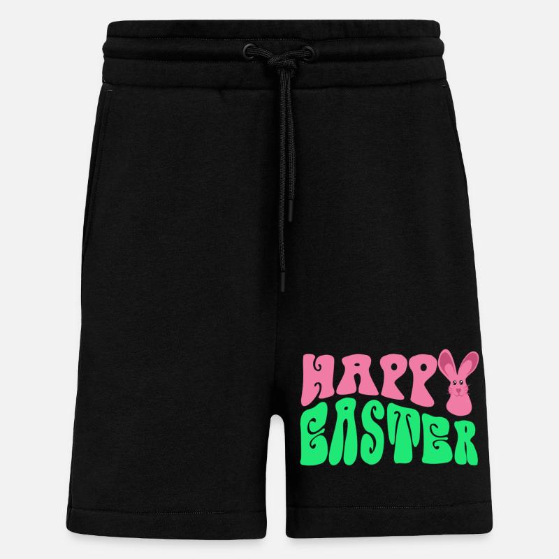 Frohe Ostern - Joyeuses Pâques - Short bio décontracté fabriqué en UE - SOLID BLACK