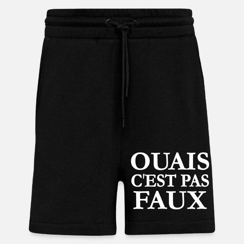 Ouais c'est pas faux - Short bio décontracté fabriqué en UE - SOLID BLACK