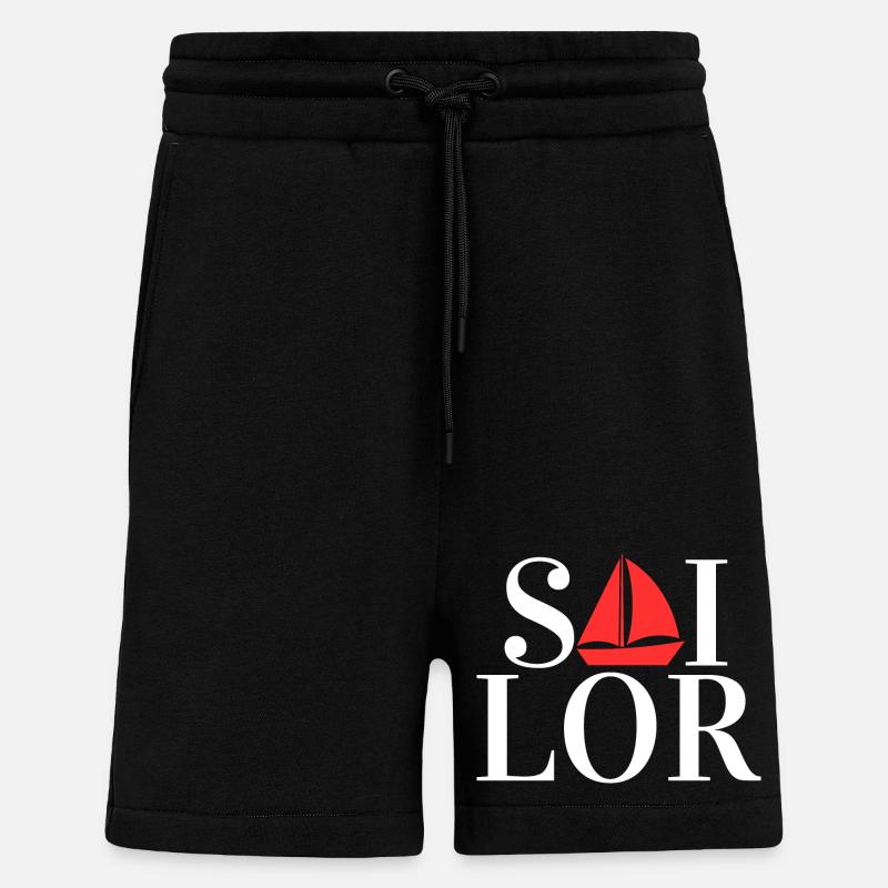 Capitaine Sailor Sailing - Short bio décontracté fabriqué en UE - SOLID BLACK