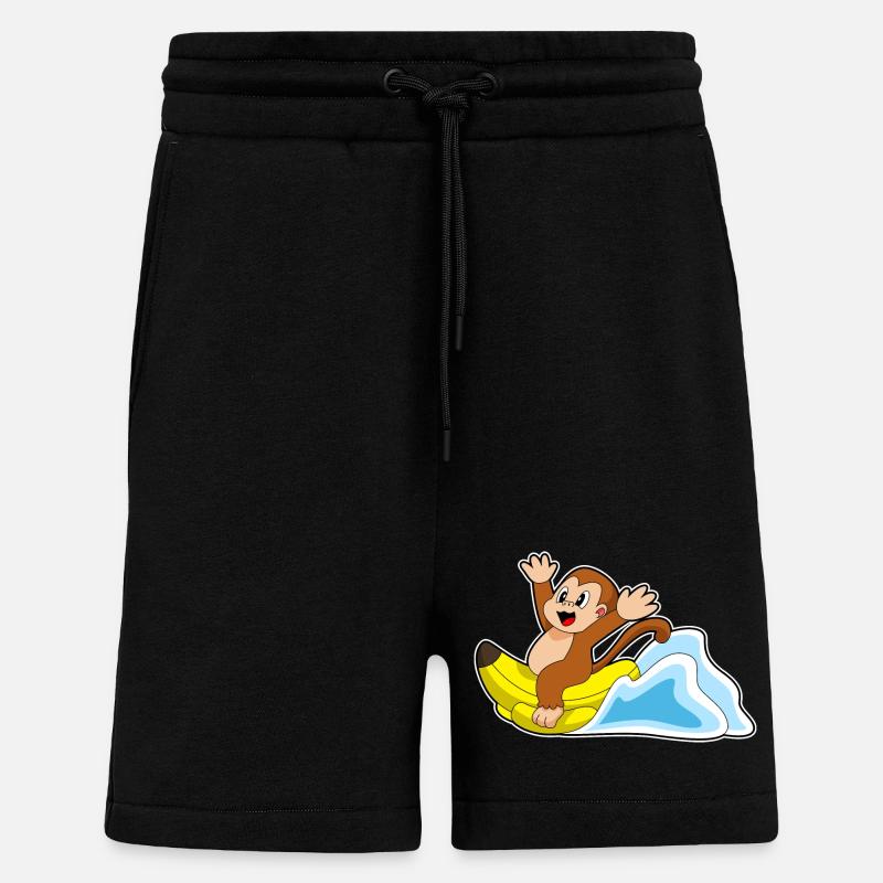 Singe Banane - Short bio décontracté fabriqué en UE - SOLID BLACK
