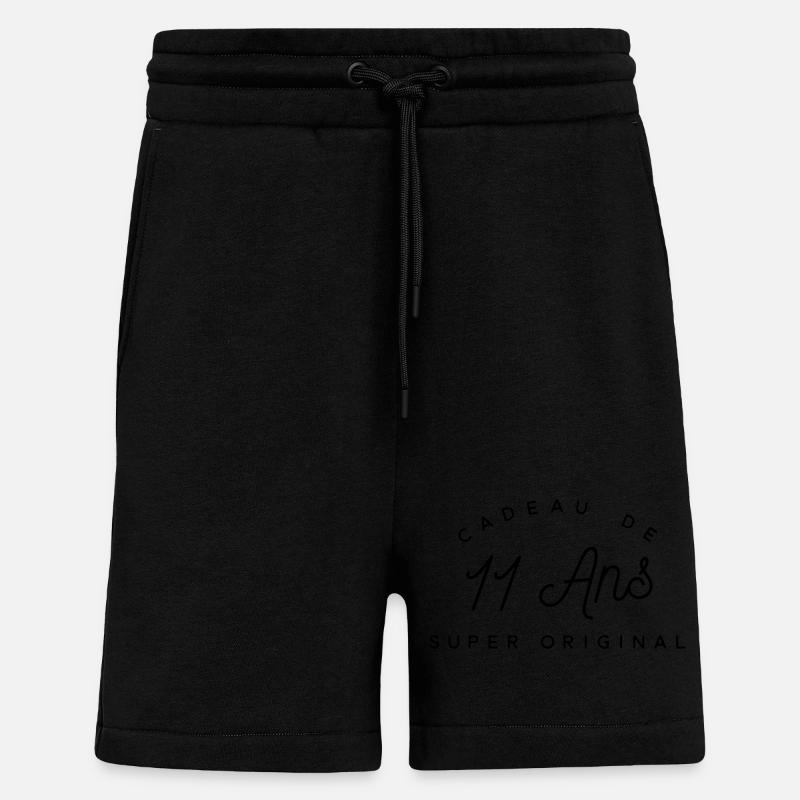 Cadeau 11 ans  - Short bio décontracté fabriqué en UE - SOLID BLACK