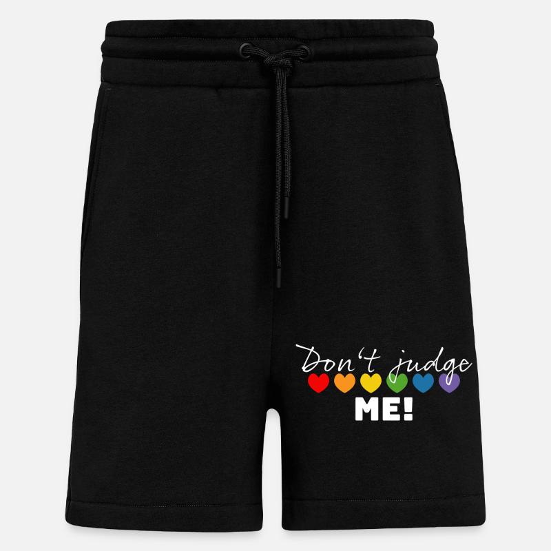 Regenbogenherzchen dont judge me weiss - Shorts - made by SPREAD - SOLID BLACK