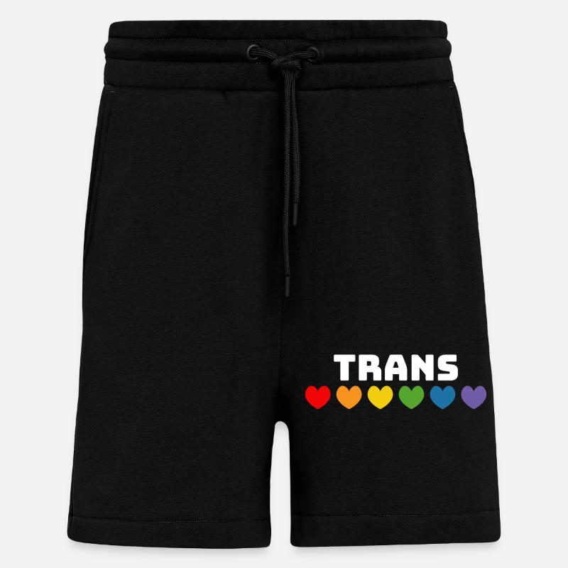 Rainbow heart trans white - Shorts - made by SPREAD - SOLID BLACK