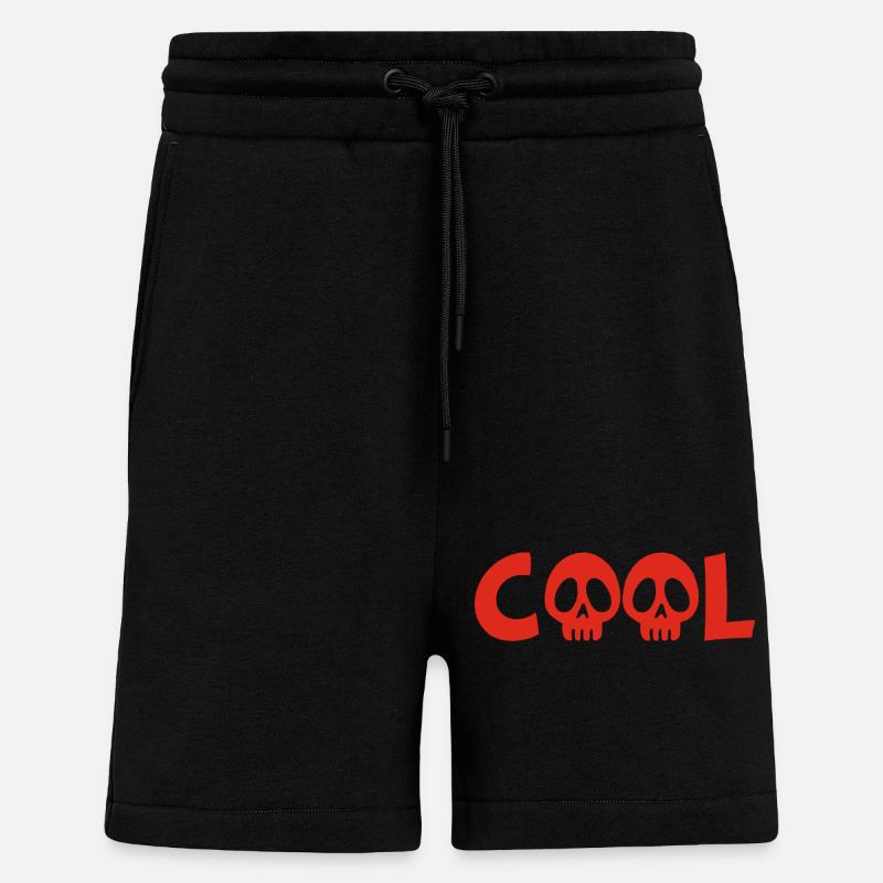 Crâne et cool (rouge) - Short bio décontracté fabriqué en UE - SOLID BLACK