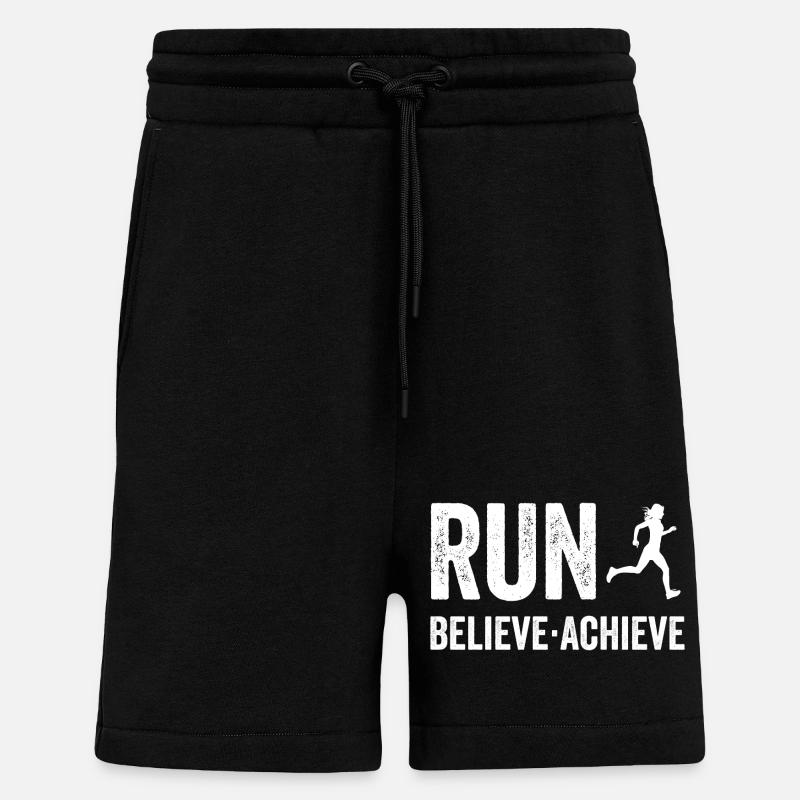 Marathon - Courir. Croire. Accomplir. - Short bio décontracté fabriqué en UE - SOLID BLACK