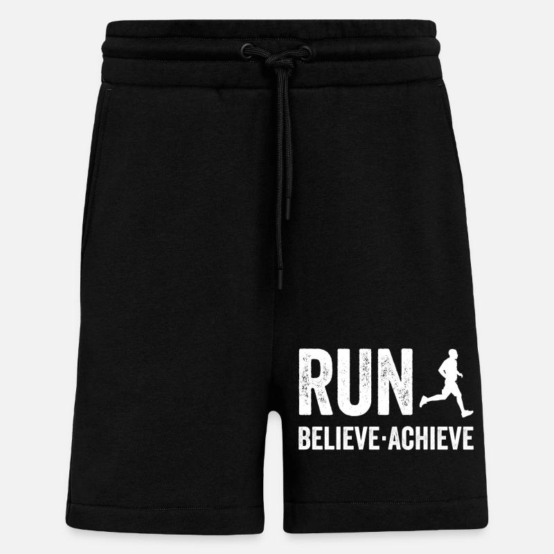 Marathon - Run. Believe. Achieve. - Shorts - made by SPREAD - SOLID BLACK
