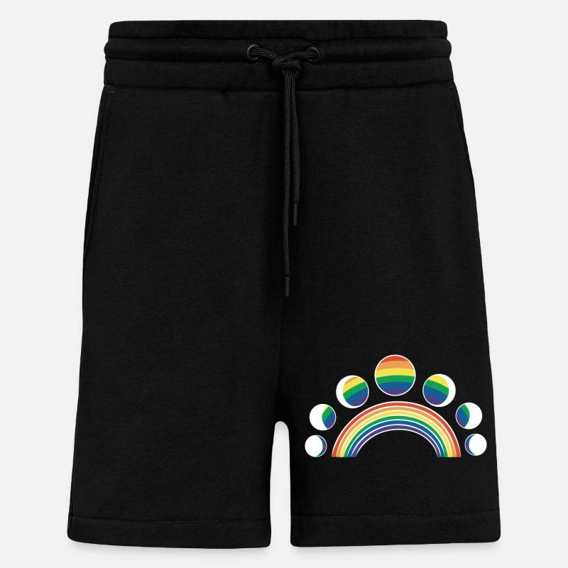 LGBT Moon Phases Moons Rainbows - Shorts - made by SPREAD - SOLID BLACK