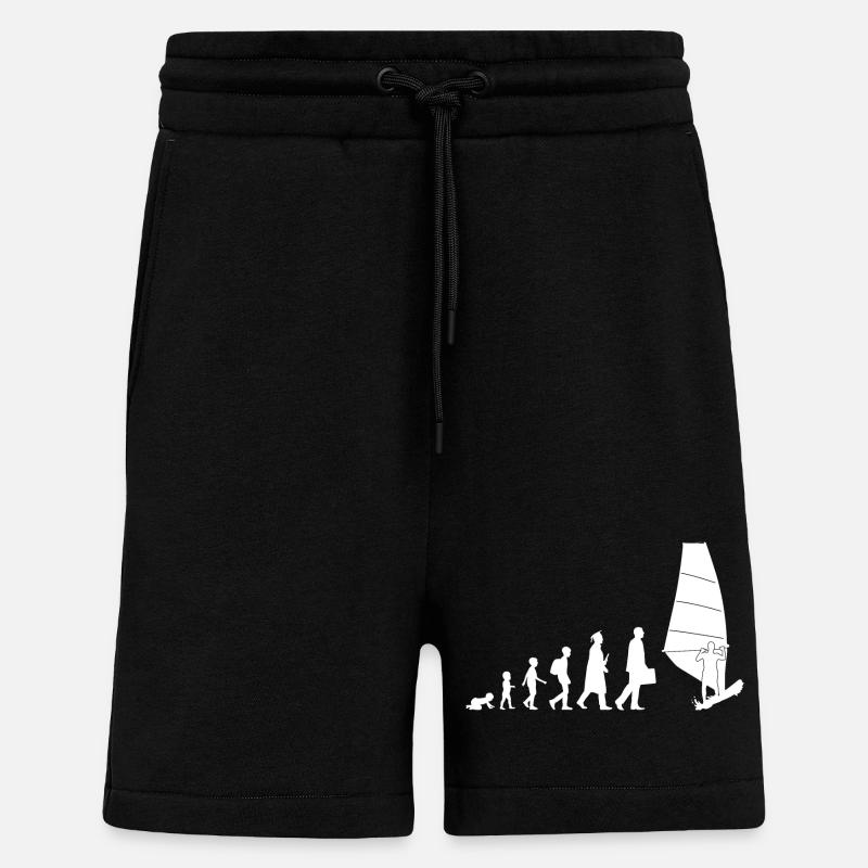 Évolution de la planche à voile - Short bio décontracté fabriqué en UE - SOLID BLACK