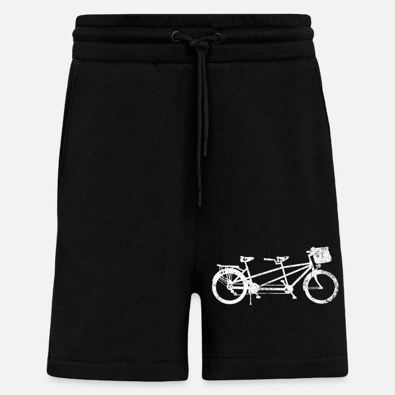 Silhouette de vélo tandem - Short bio décontracté fabriqué en UE - SOLID BLACK