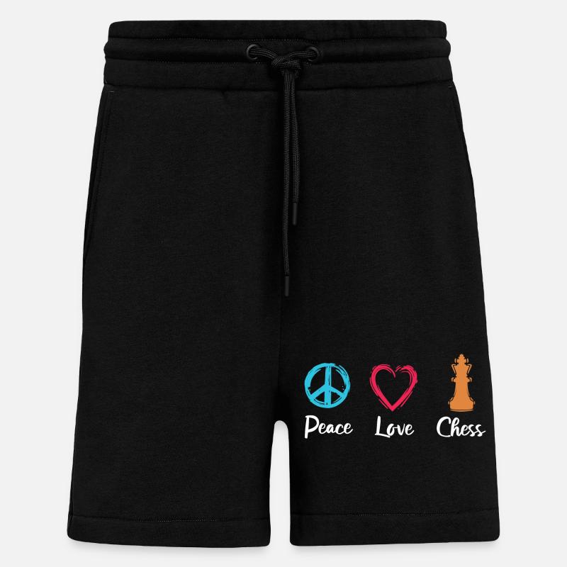 Frieden Liebe Schach - Shorts - made by SPREAD - SOLID BLACK