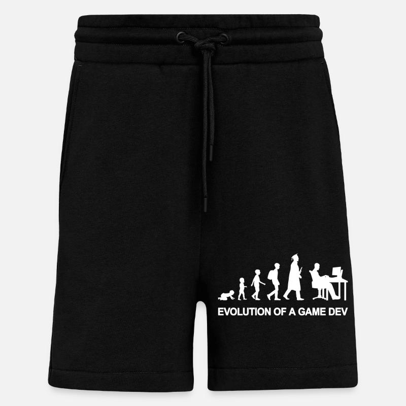 Évolution des développeurs de jeux - Short bio décontracté fabriqué en UE - SOLID BLACK