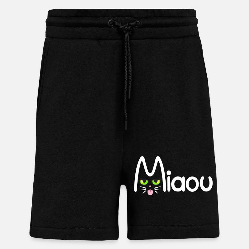 Miaou typographique - Short bio décontracté fabriqué en UE - SOLID BLACK