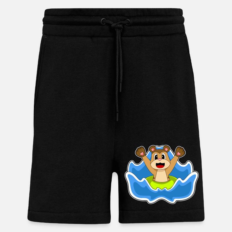 Erdmännchen Schwimmen Schwimmring Sommer - Shorts - made by SPREAD - SOLID BLACK