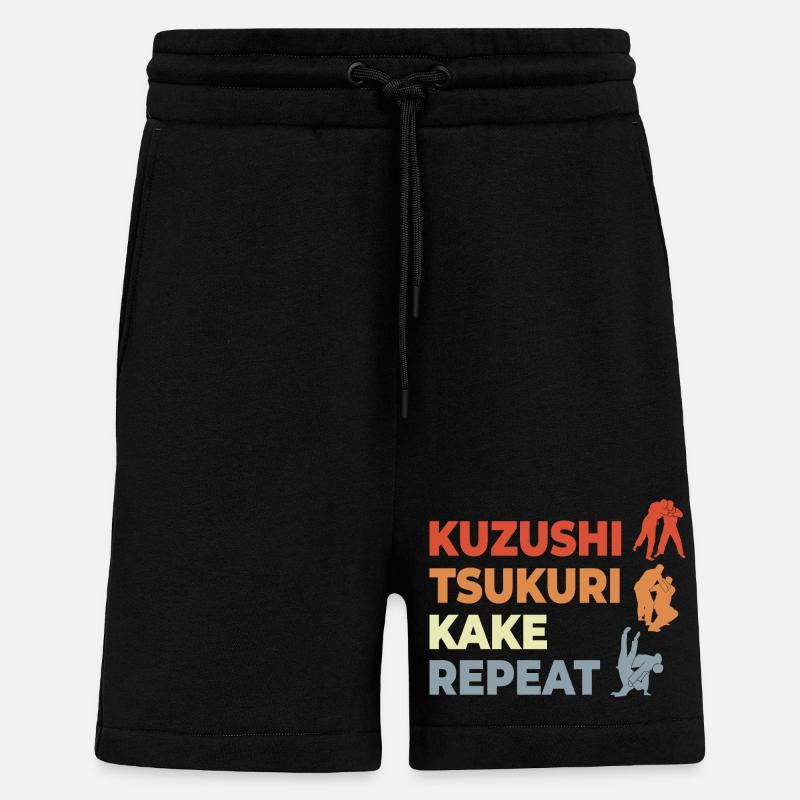 Judo Techniques - Shorts - made by SPREAD - SOLID BLACK