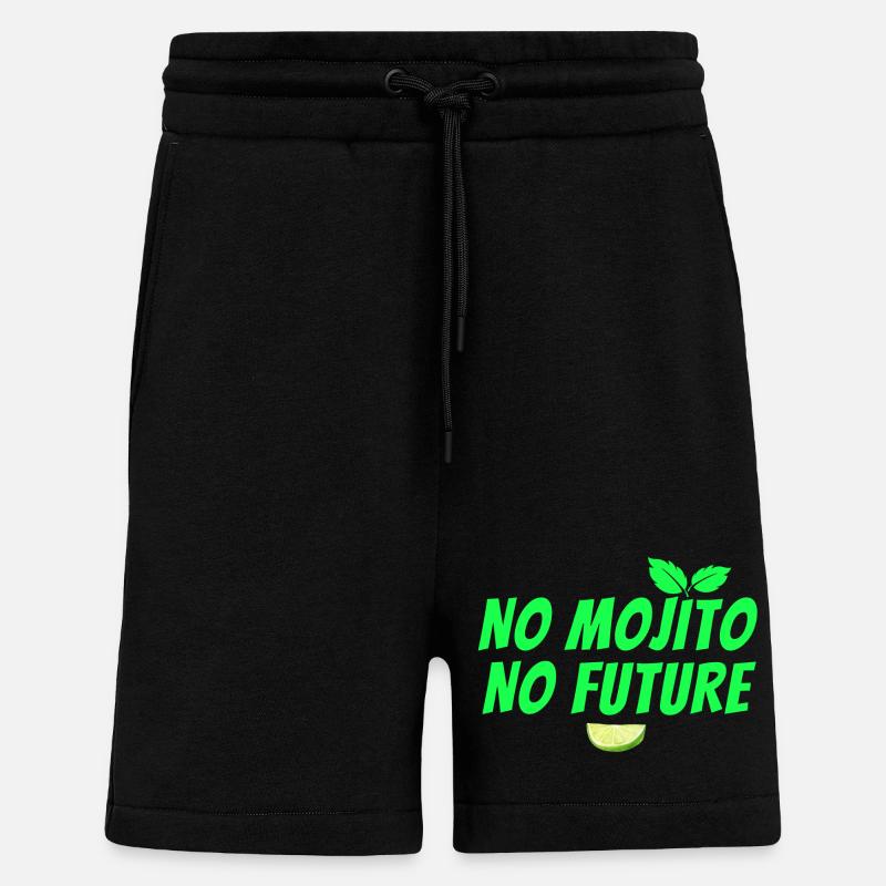 Mojito, Cocktail, Mojito-Fächer, Rum - Shorts - made by SPREAD - SOLID BLACK