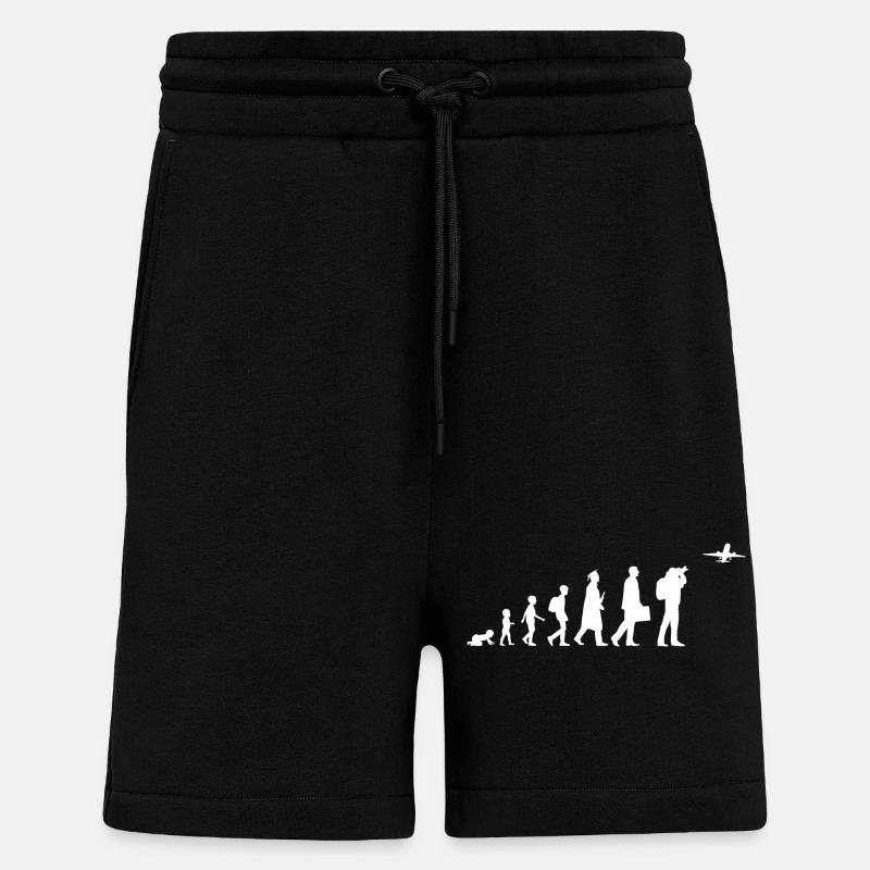 Passionné d’avion Evolution - Short bio décontracté fabriqué en UE - SOLID BLACK