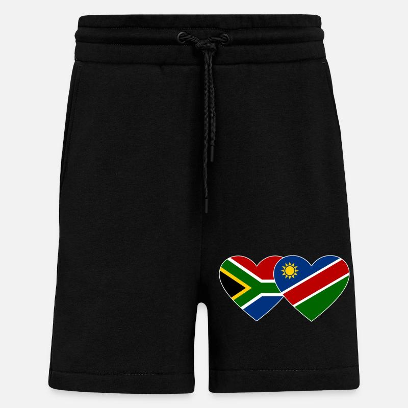 Südafrika Namibia Flagge Herz - Shorts - made by SPREAD - SOLID BLACK
