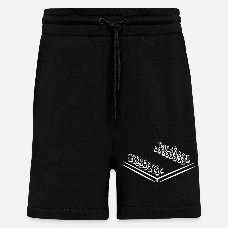 Échecs - Short bio décontracté fabriqué en UE - SOLID BLACK